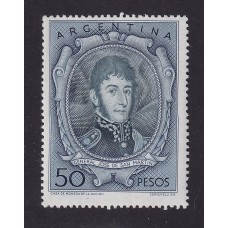 ARGENTINA 1954 GJ 1057 ESTAMPILLA NUEVA MINT PAPEL RAYADO HORIZONTAL U$ 50